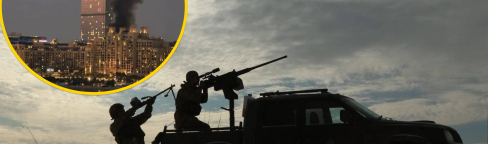 Пожар в Дубае после атаки, мобильная группа по противодействию "шахедам"