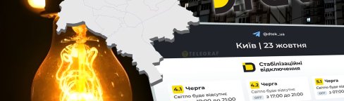 Графіки відключення світла в Києві. Колаж" "Телеграф"