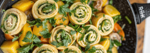 Чудова картопля, тушкована з м’ясом та ароматними рулетиками