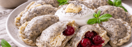 Вареники на тісті з маком