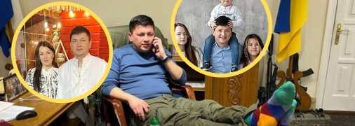 Віталій Кім з дружиною і дітьми