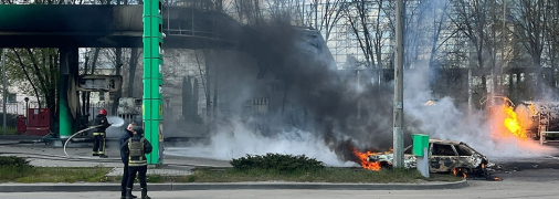 Пожежа після удару по заправці в Харкові
