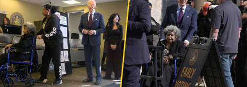 Байден простоял 40 минут в очереди, чтобы досрочно проголосовать на выборах (фото)