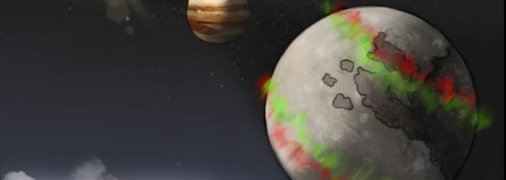 Художня інтерпретація аури кисню на супутнику Ганімед