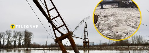 Паводок подмыл опору газопровода