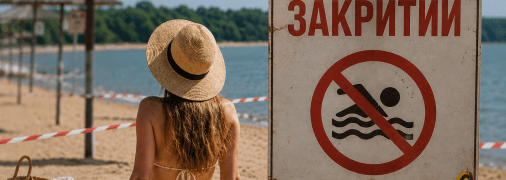 Девушка на закрытом пляже