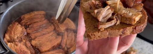 Ароматна свиняча грудинка в пиві