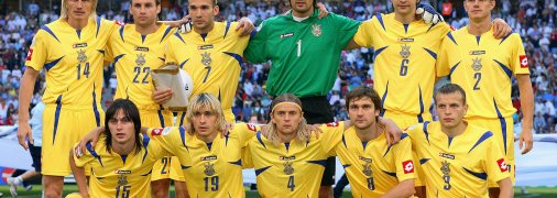 Олександр Шовковський (у зеленому) у збірній України