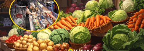 Овочі на прилавку в магазині