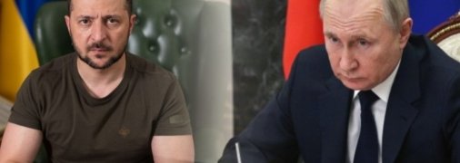 Президент Украины Владимир Зеленский и диктатор путин