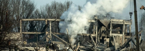 От ПТУ, которое оккупанты превратили в казарму, остались только бетонные перекрытия