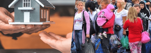 Сбежавшие подальше от боевых действий переселенцы сталкиваются с проблемами с арендой жилья в спокойных регионах. Коллаж "Телеграфа".