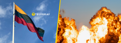 Взрыв в Литве привел к масштабному пожару