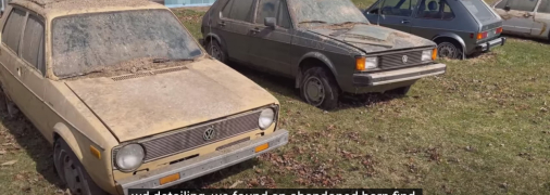 У сараї виявили п'ять покинутих екземплярів популярної моделі Volkswagen: з одного з них зробили "цукерку" (відео)