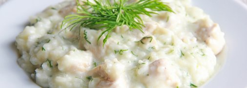 Ризотто с курицей и сливками