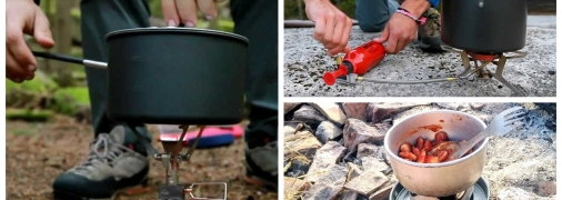 Существует несколько видов горелок, в том числе на сухом спирте.