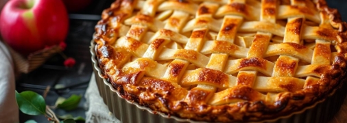 Яблочная шарлотка — простое и быстрое в приготовлении блюдо (изображение создано с помощью ИИ)