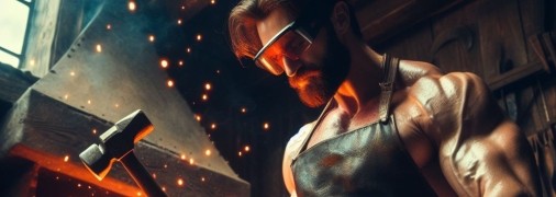 Коваль кує залізо