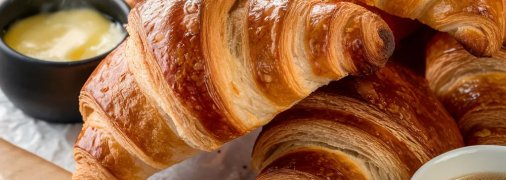 Круасаны прекрасно дополнят кофе или чай (изображение создано с помощью ИИ)