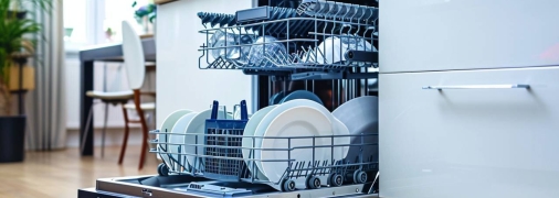 Чтобы посудомойка дольше служила, ее нужно правильно обслуживать (изображение создано с помощью ИИ)