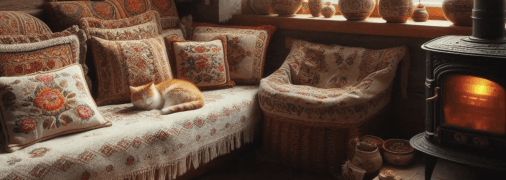 Слово "уют" может иметь славянские корни, но в современном украинском языке его нет.