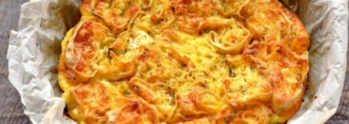 Ленивый пирог с мясом и необычной заливкой