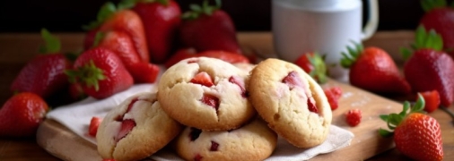 Нежное печенье с клубникой