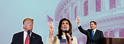 Рон ДеСантис (справа) поддержал Трампа