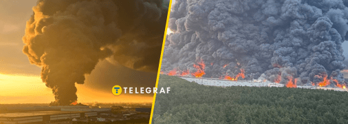 Дим від пожежі видно на десятки кілометрів