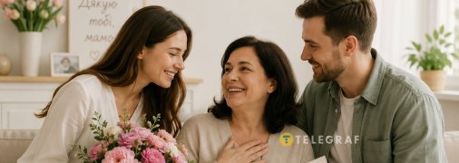 Вітання з Днем матері від дочки та сина