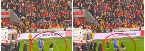 Уболівальник розбив голову воротареві прапорцем: матч довелося зупинити (відео)