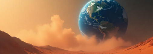 Вид Земли с Марса – визуализация нейросети.