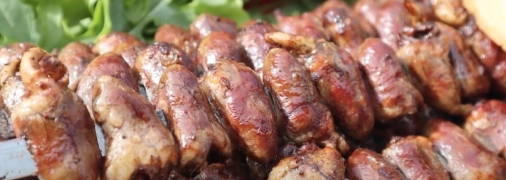 Необычный шашлык из куриных сердечек