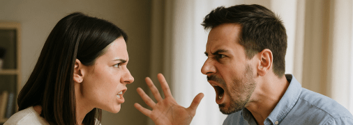 Чоловік і дружина сваряться