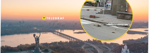 У Києві жолоб звалився прямо на тротуар