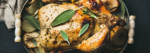 Фантастическая курочка в духовке с яблоками