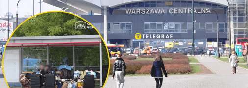 Украинки живут на остановке в Варшаве