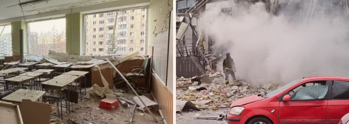 Во Львове повреждена школа, в Днепре прилетело в роддом