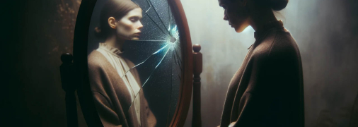 Разбитое зеркало отражает поврежденный мир