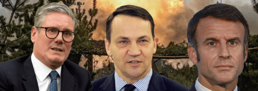 Кір Стармер, Радослав Сікорський, Емманюель Макрон