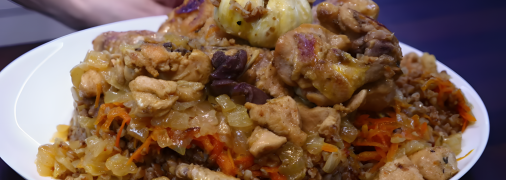 Плов із гречки з курчам