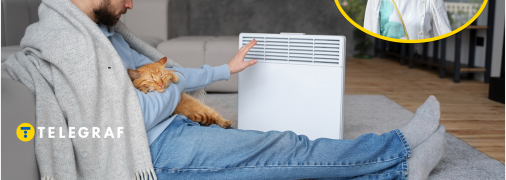 Мужчина у обогревателя