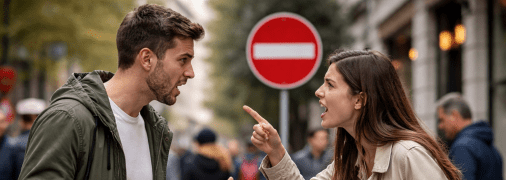 Парень и девушка ссорятся