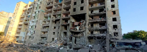 Зруйнована дев'ятиповерхівка у Сергіївці