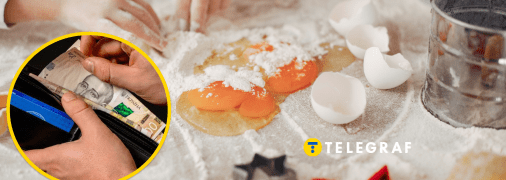 Праздничная выпечка и кошелек с деньгами