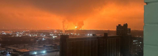 Зарево пожара в Брянске