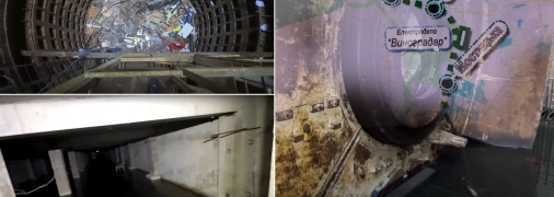 Подтопление и хлам на законсервированном участке подземки