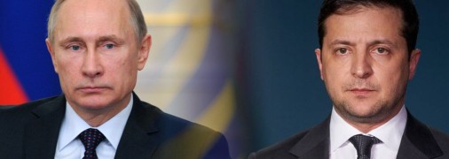 Украинский лидер Владимир Зеленский и диктатор путин