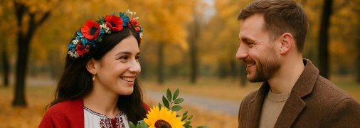 Украинка поздравляет мужчину