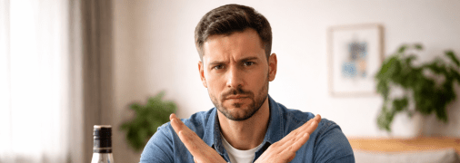 Мужчина отказывается от алкоголя